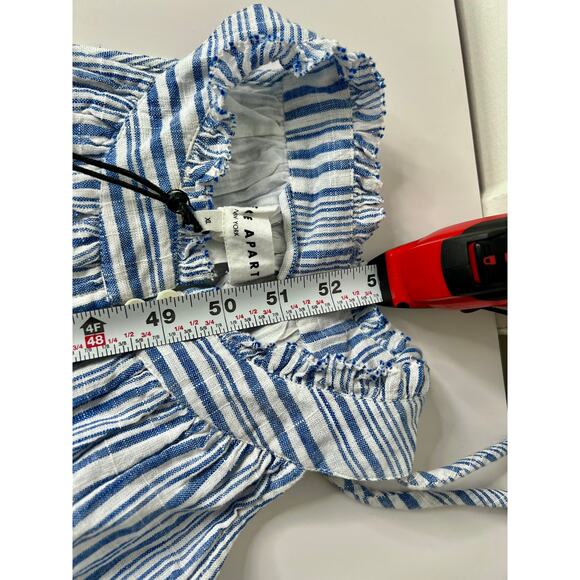 Apiece Apart Size XL Nissi Tiers Seaside Stripe Relaxed Halter Midi Dress NWT - Picture 13 of 15